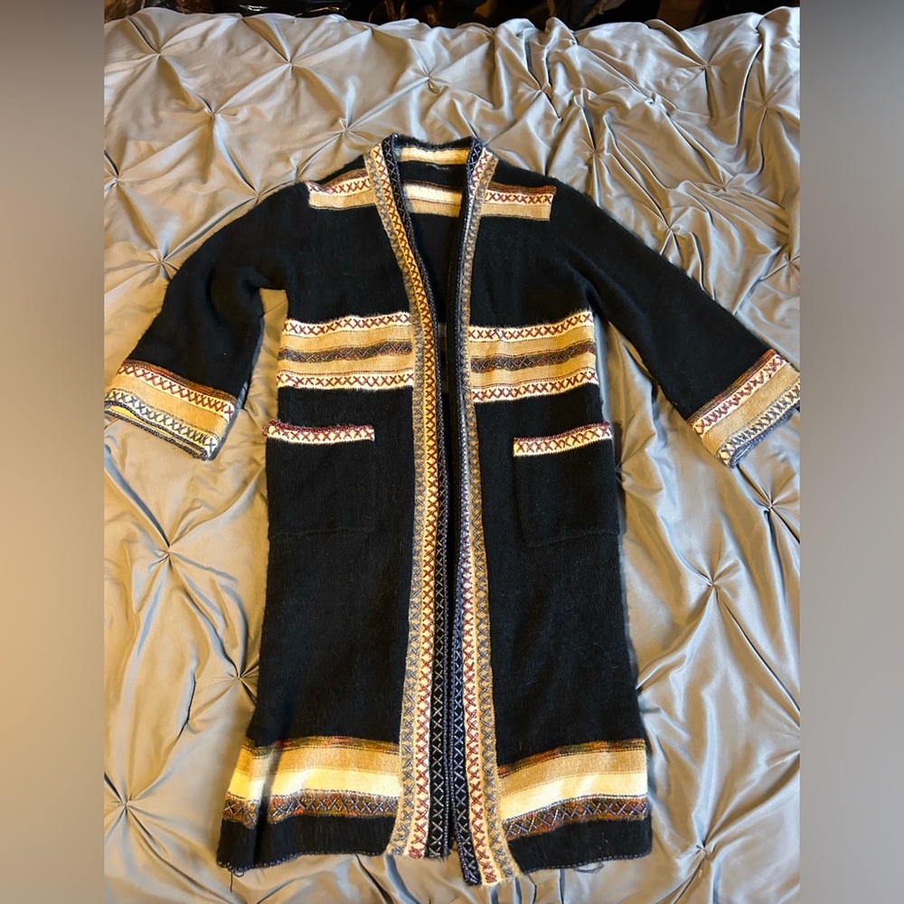 Anthropologie Walden Knit Kimono OS Black